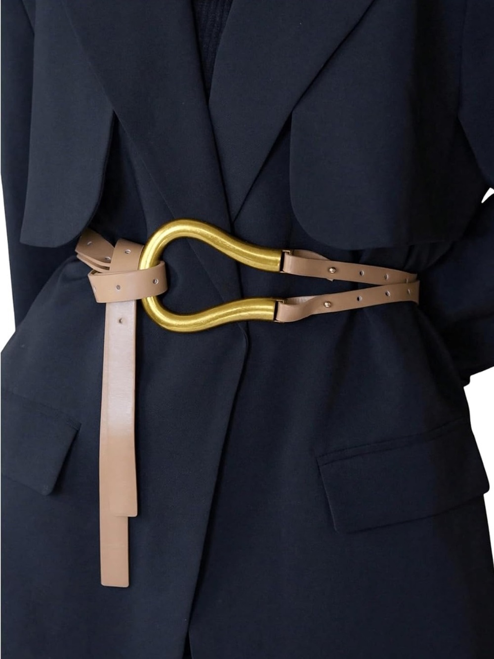 Horseshoe Gold Vegan Leather Waist Belt
